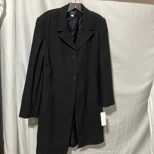 KGR 6 black white pin stripe long 2 button  blazer nwt side entry pockets